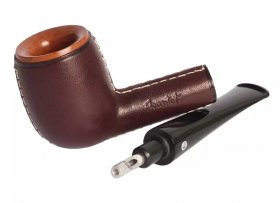 Jeantet Burgundy Leather Covered Pipe